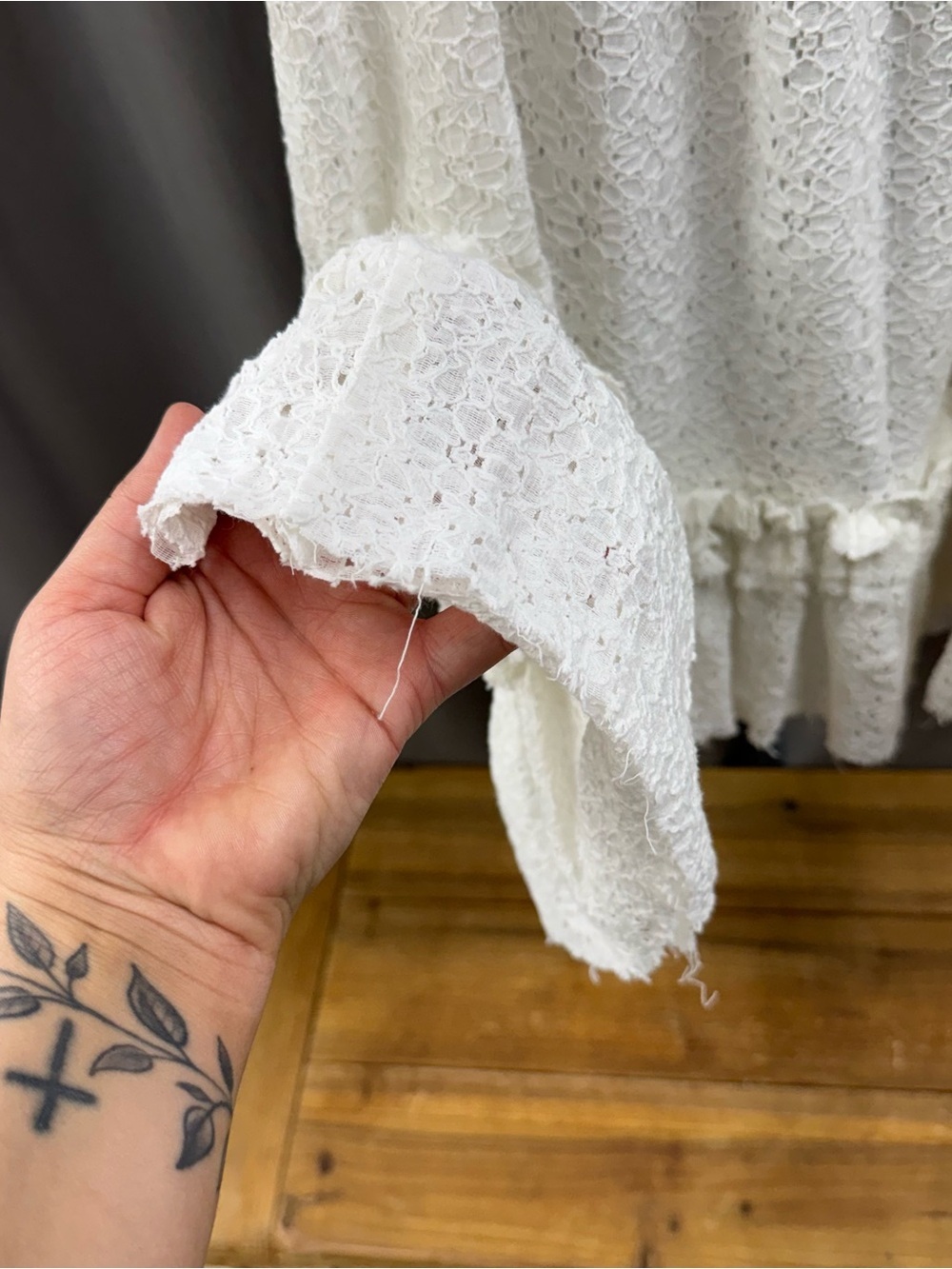 Ivory Ruffle Lace Peasant Top - Picture 10 of 10